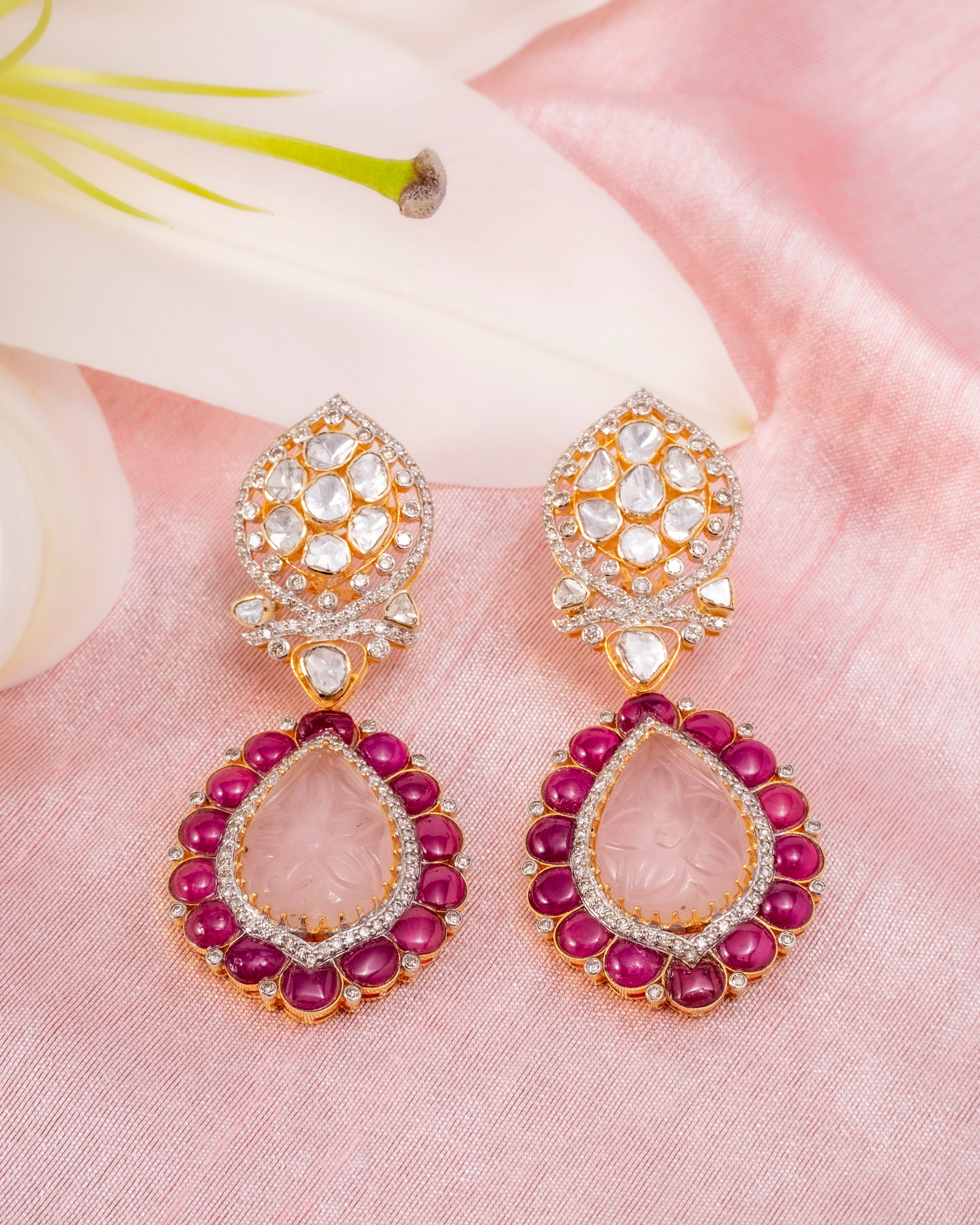 Wardah Polki Diamond Earrings